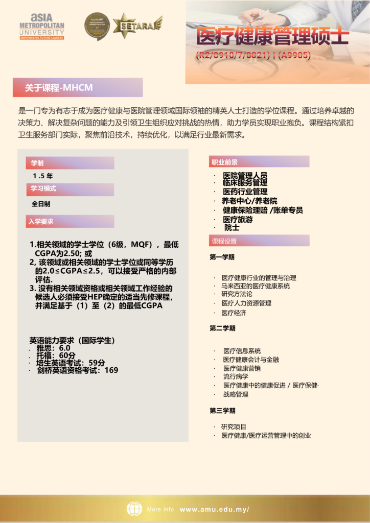 课程专业 / 硕士