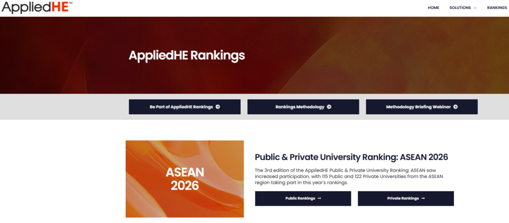 亚洲城市大学荣登2026年AppliedHE东盟私立大学排名前40强